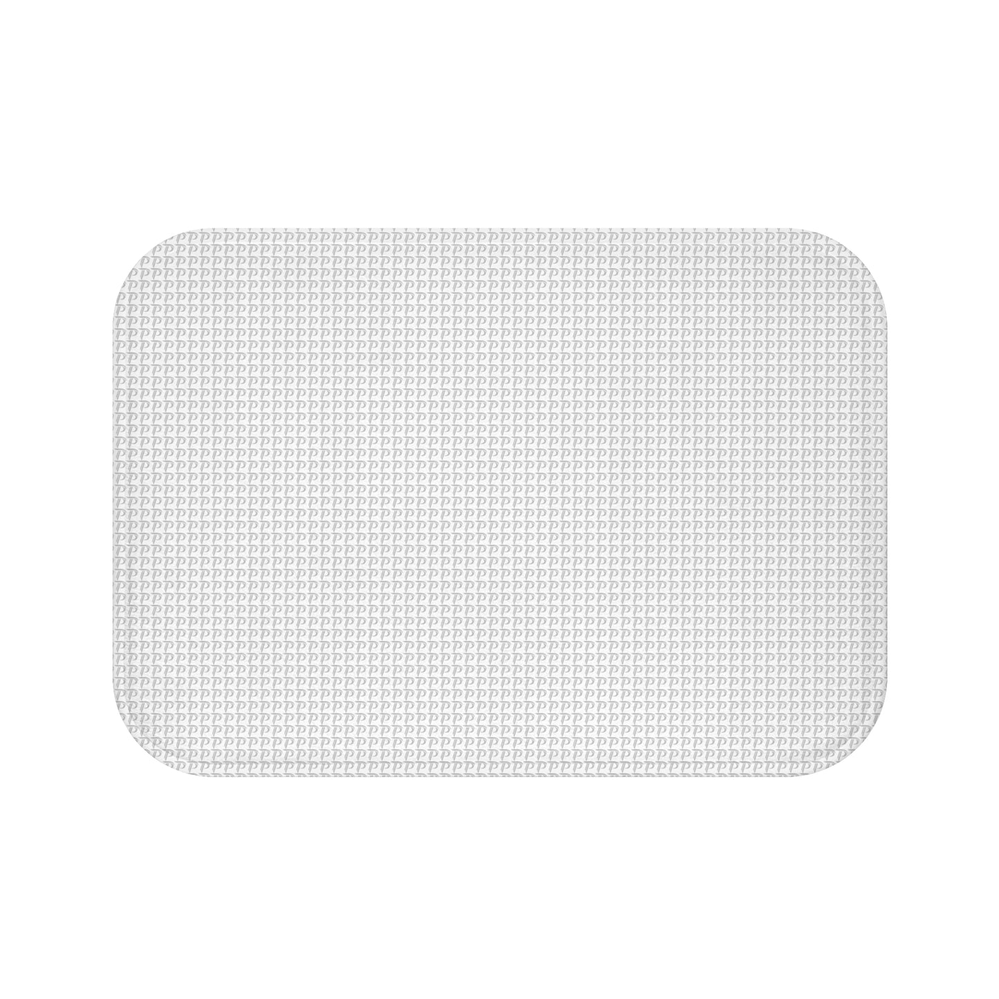 P print Bath Mat - White/Gray