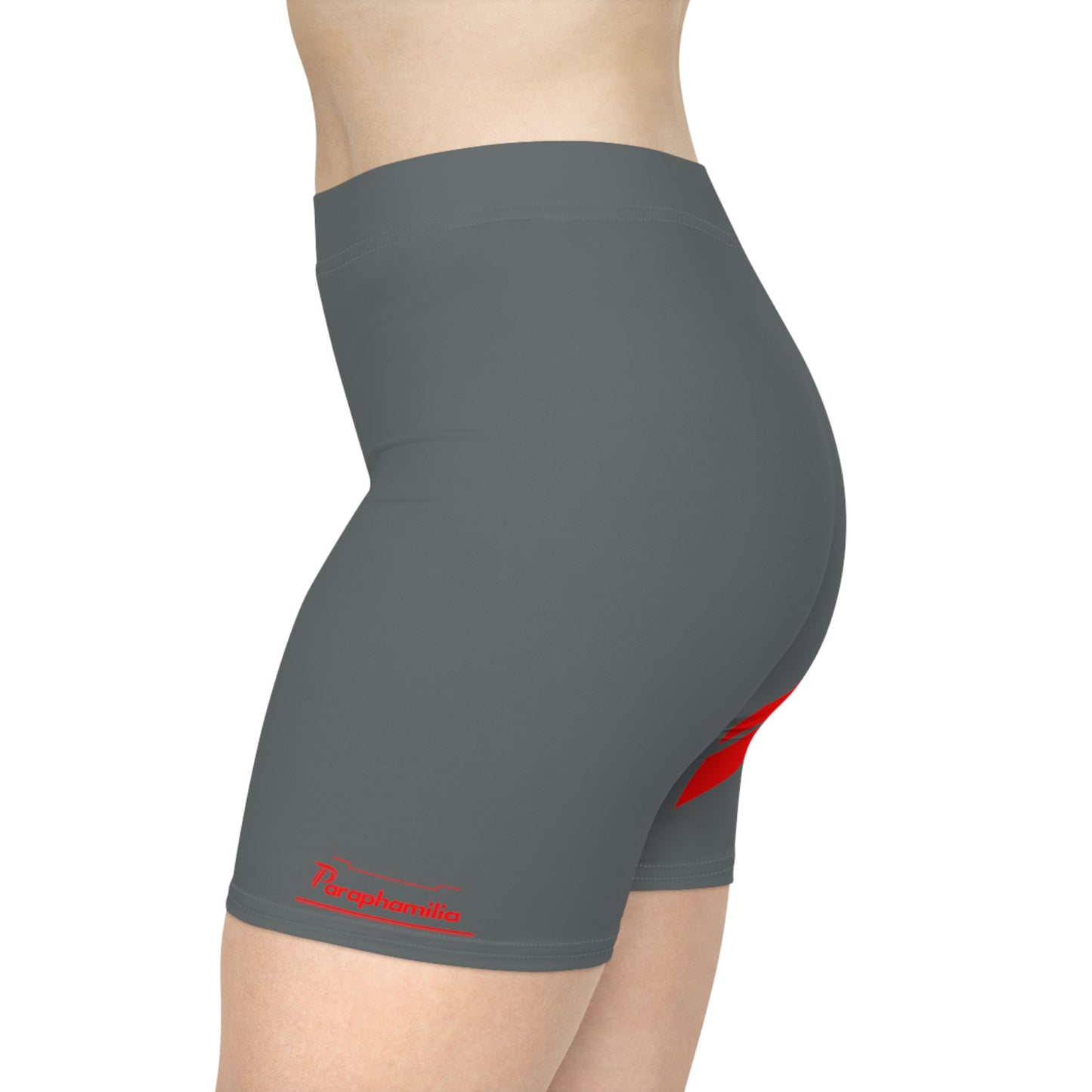 Women's Biker Shorts - Gray / Red