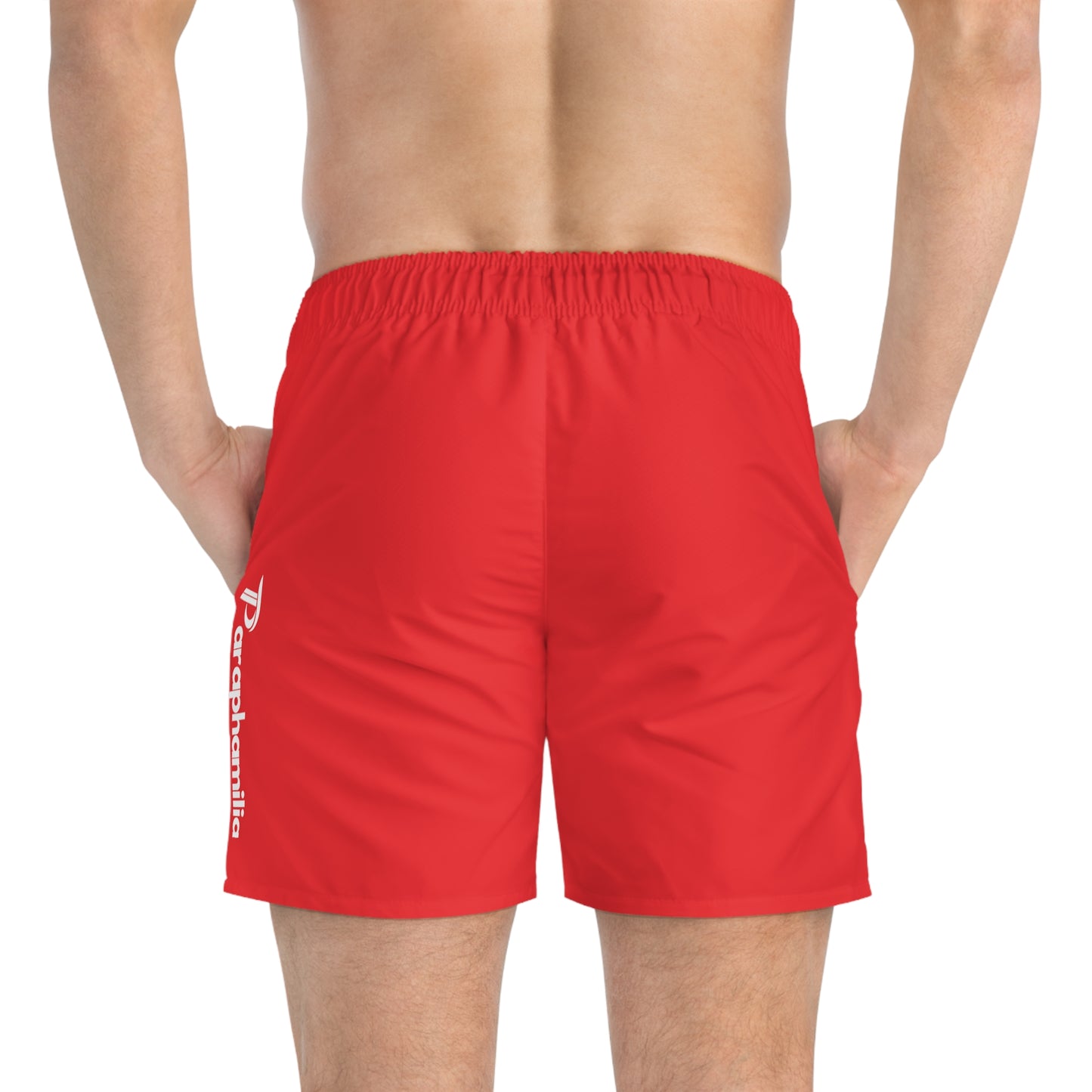 Men's Swim Trunks - Red/White