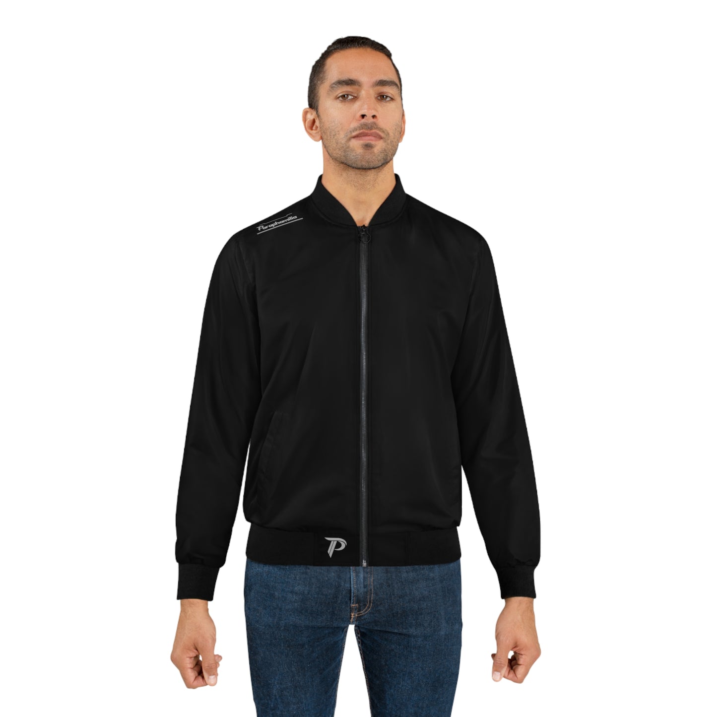 Men's Bomber Jacket - Black/Gray