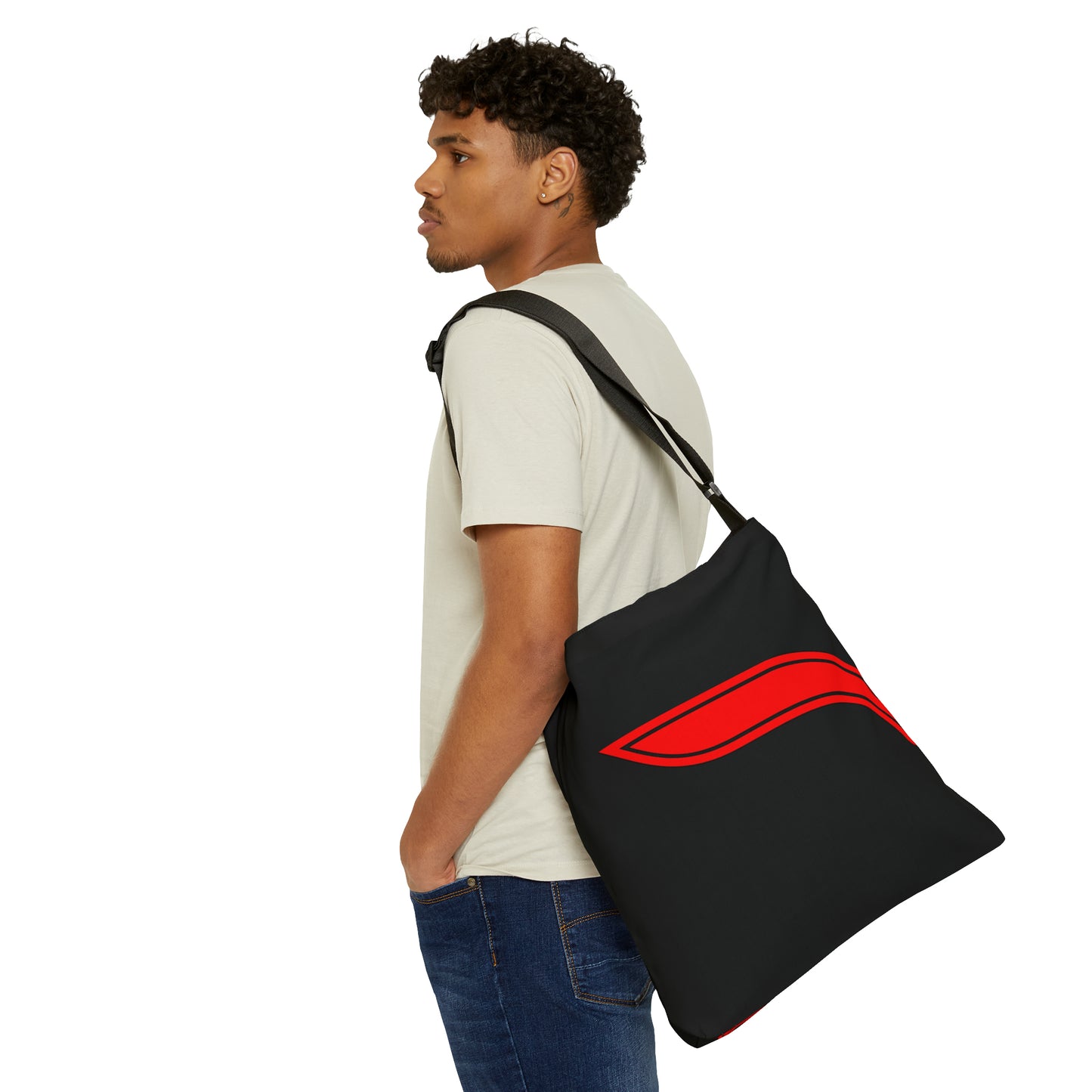 Adjustable Tote Bag - Black/Red