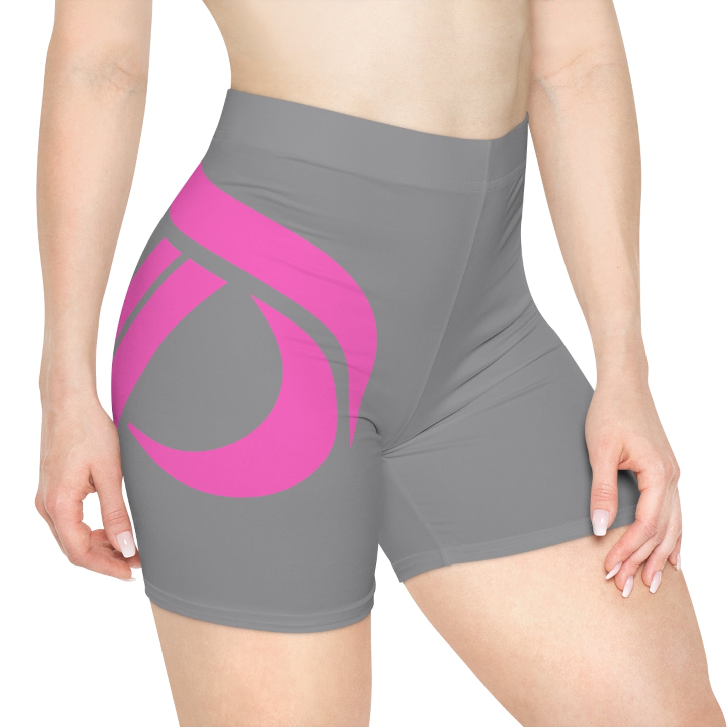 Women's Biker Shorts - Gray / Pink