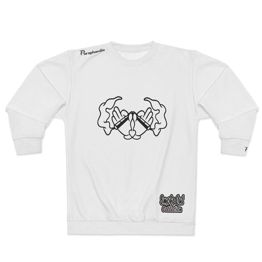 Men's Sweatshirt - Smoke Out Collection - White/Black