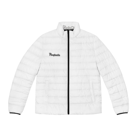 Men's Puffer Jacket - White/Black