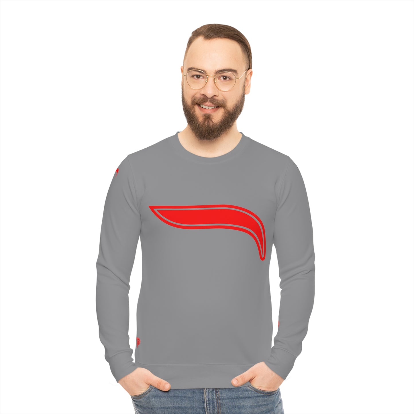 Lightweight Sweatshirt - Gray/Red