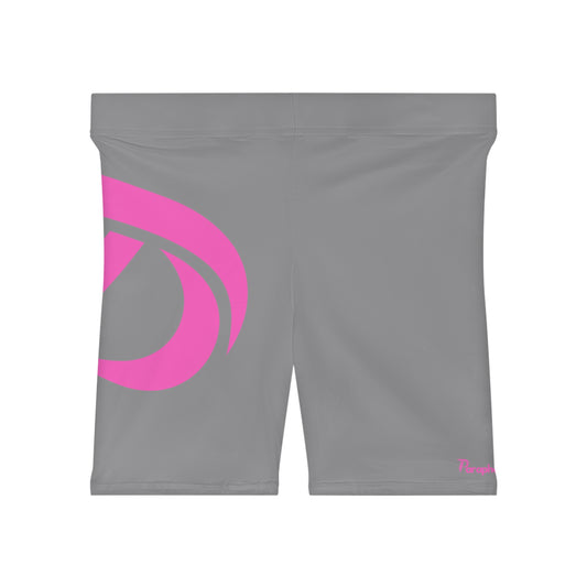 Women's Biker Shorts - Gray / Pink