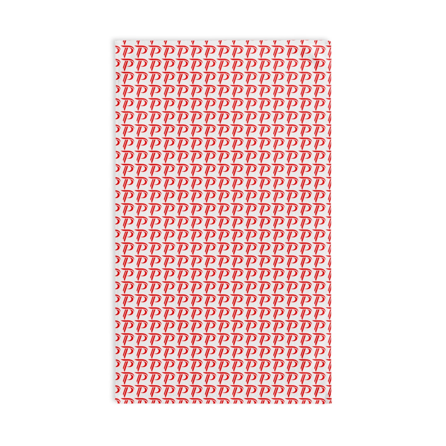 P print Hand Towel - White/Red