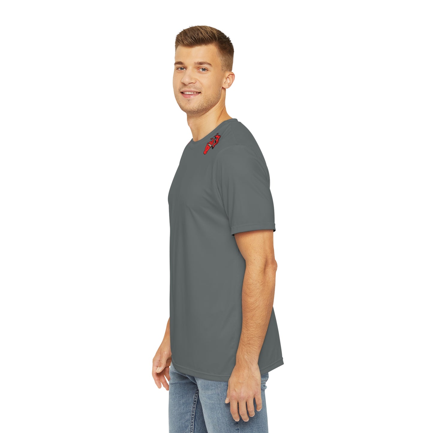 Men's Polyester Tee Smoke Out Edition - Gray/Red