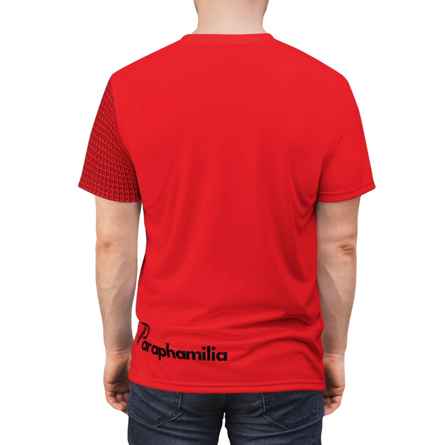 P print Sleeve Tee - Red/Black