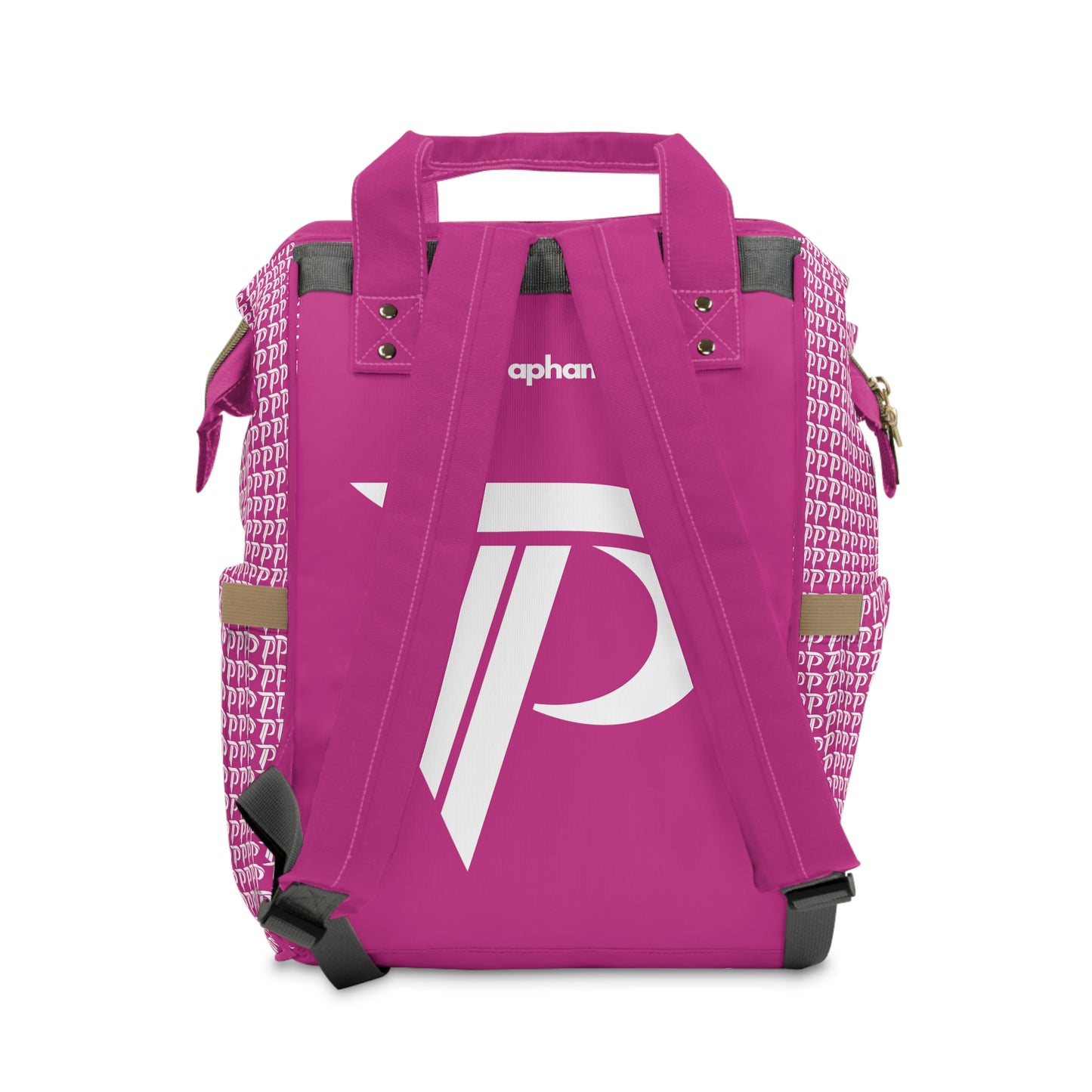 Multifunctional Diaper Backpack - Bottles Up Pink