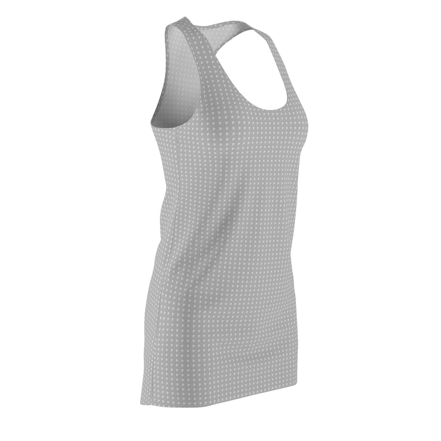 Women's Cut & Sew Racerback Dress - Gray/White