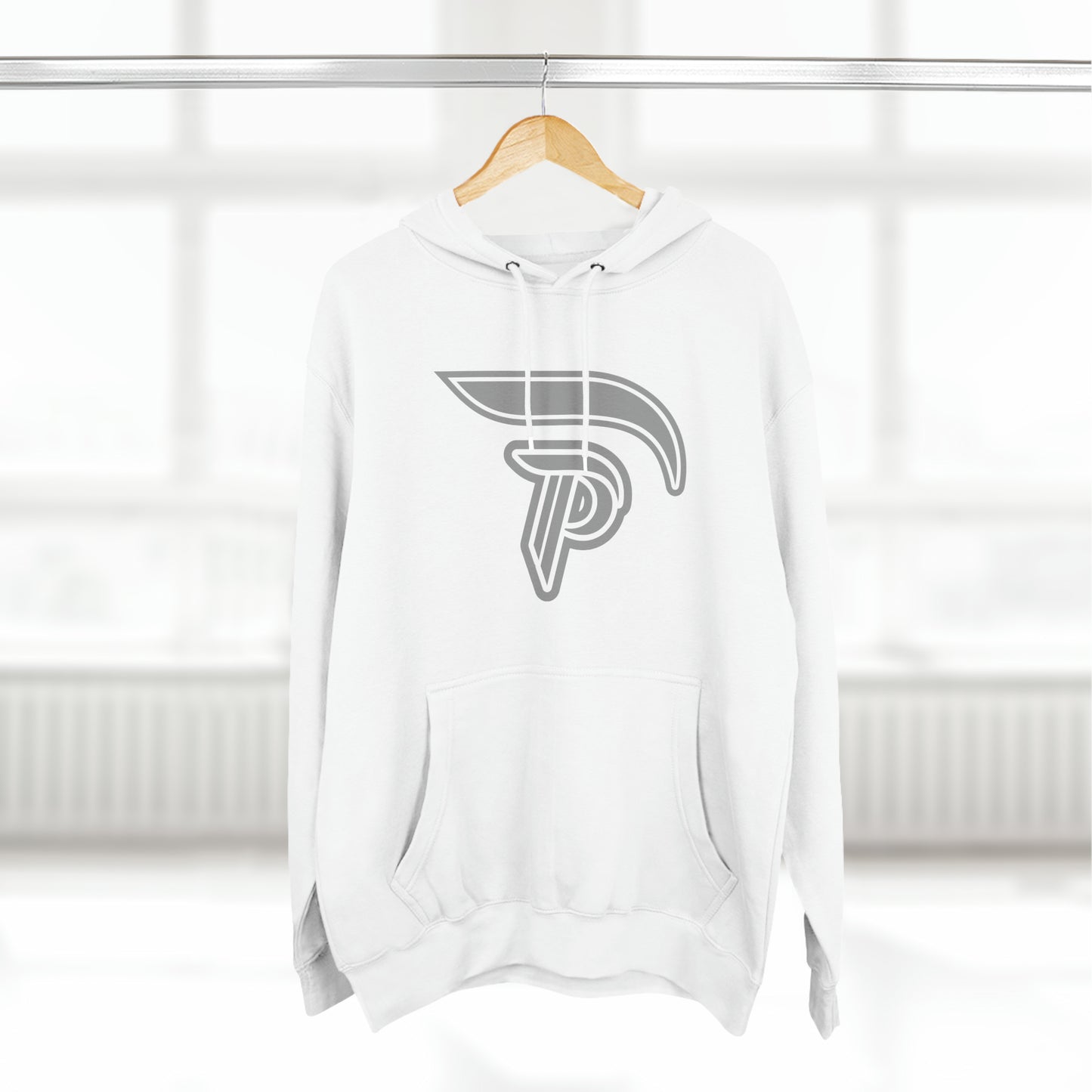 Fleece Hoodie - White/Gray