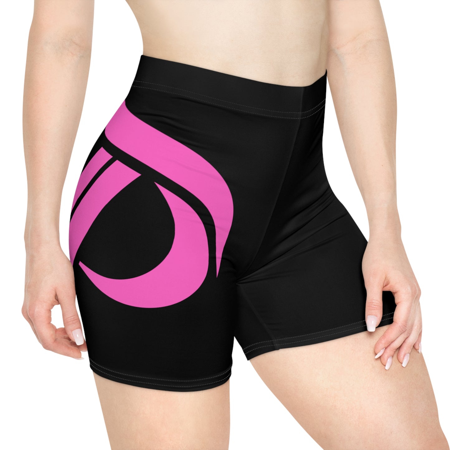 Women's Biker Shorts - Black / Pink