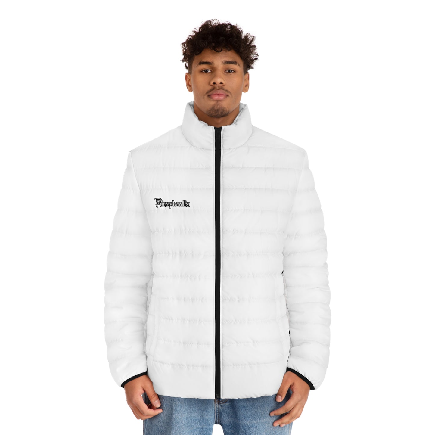 Men's Puffer Jacket - White/Black