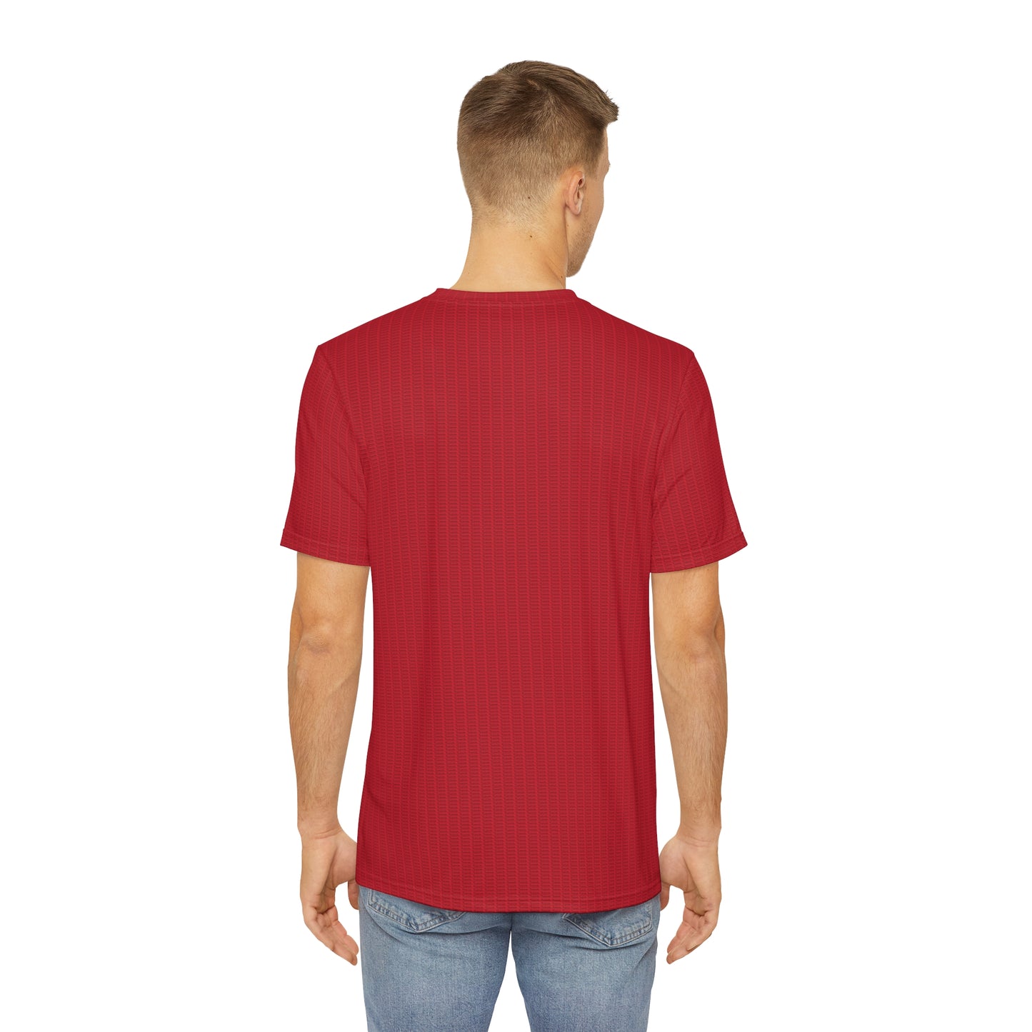 Men's Polyester Tee - P print Red/Black