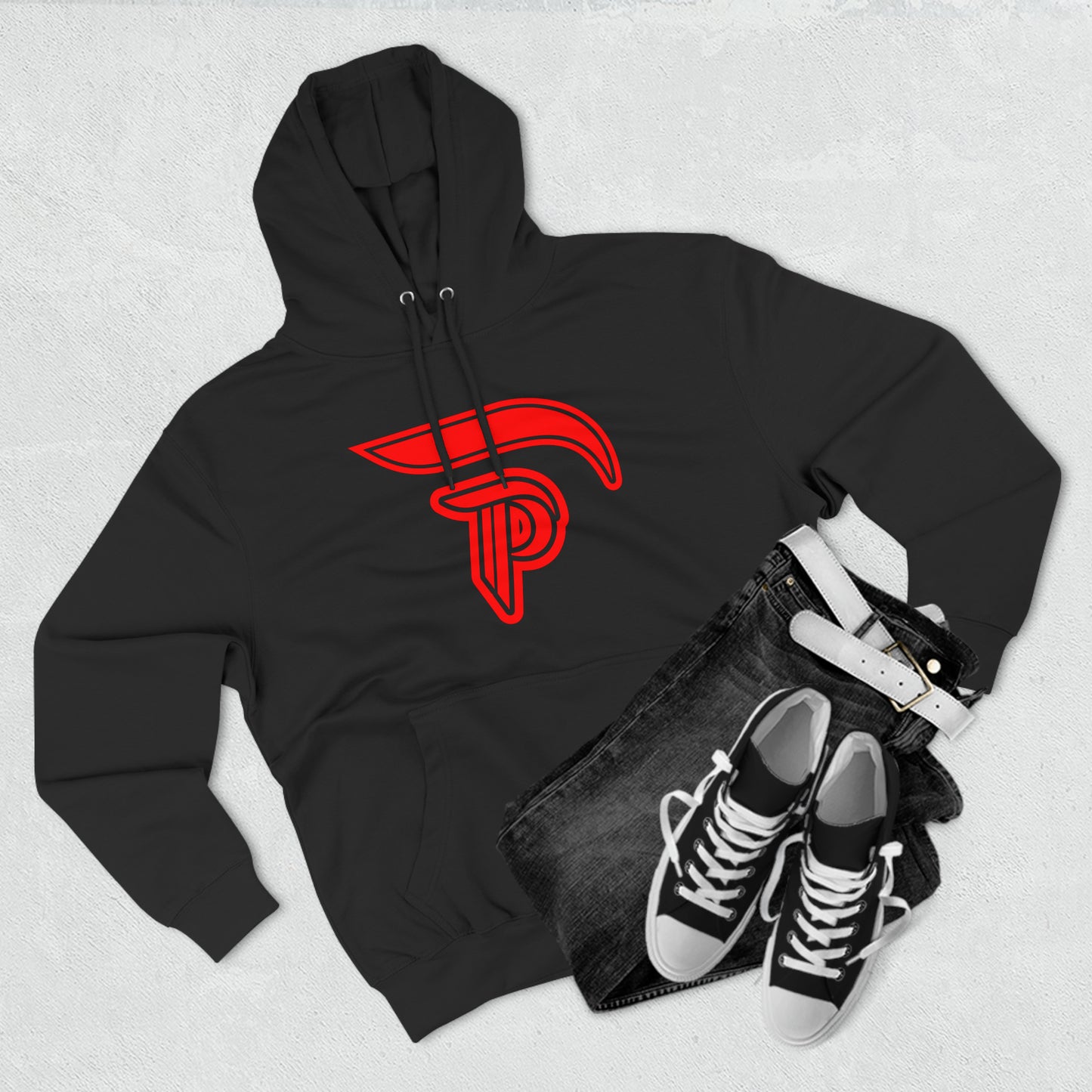 Fleece Hoodie - Black/Red