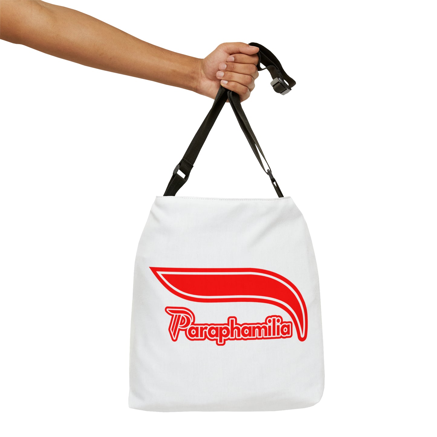 Adjustable Tote Bag - White/Red