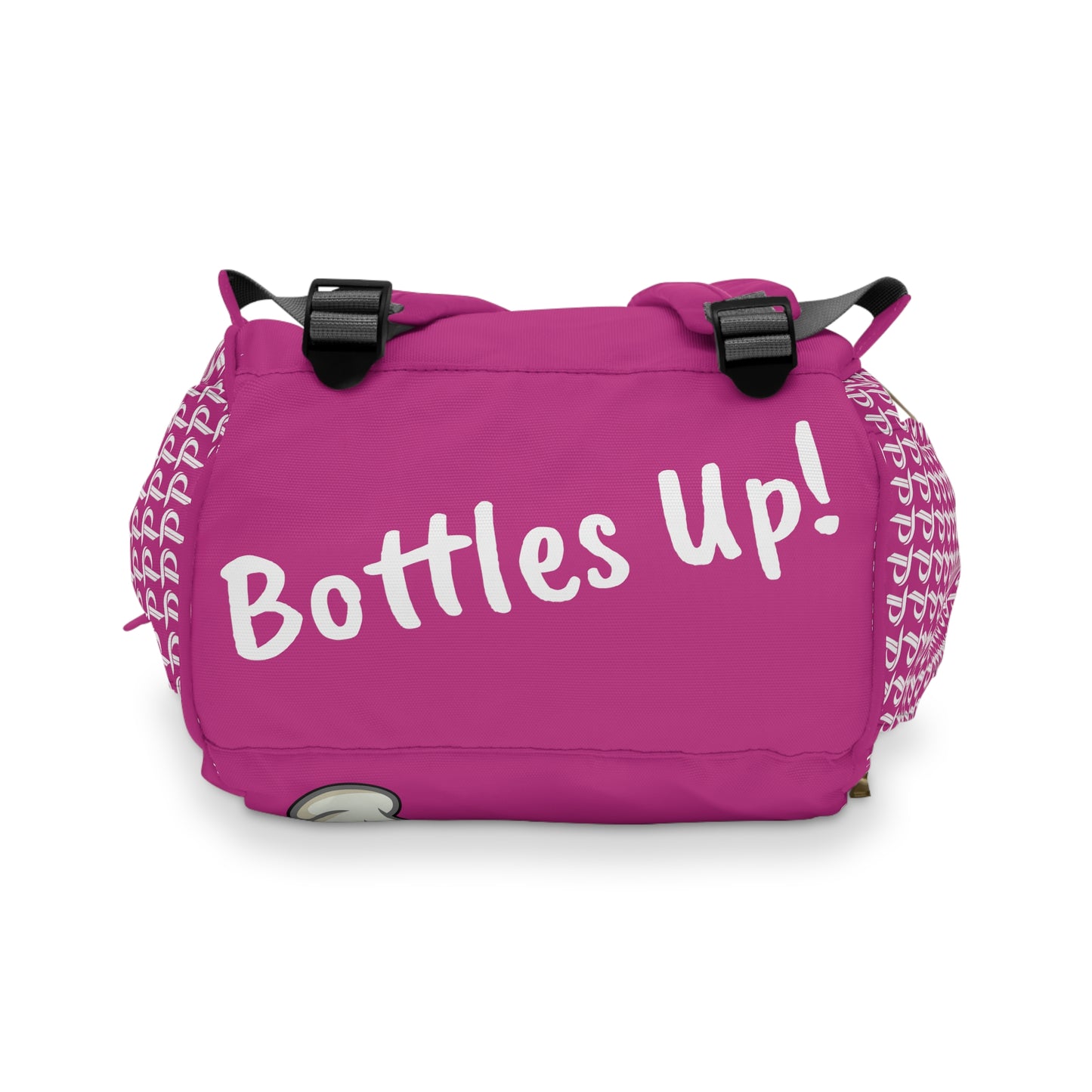 Multifunctional Diaper Backpack - Bottles Up Pink