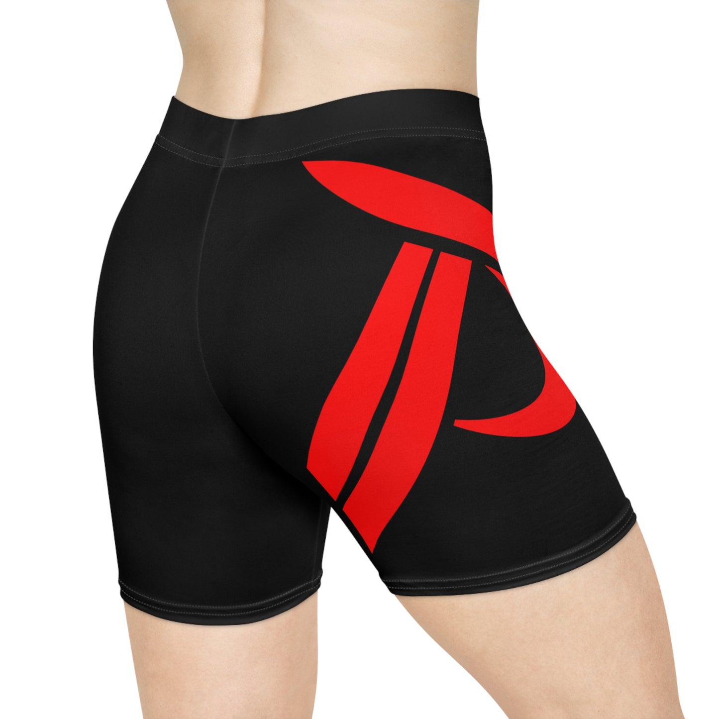 Women's Biker Shorts - Black / Red