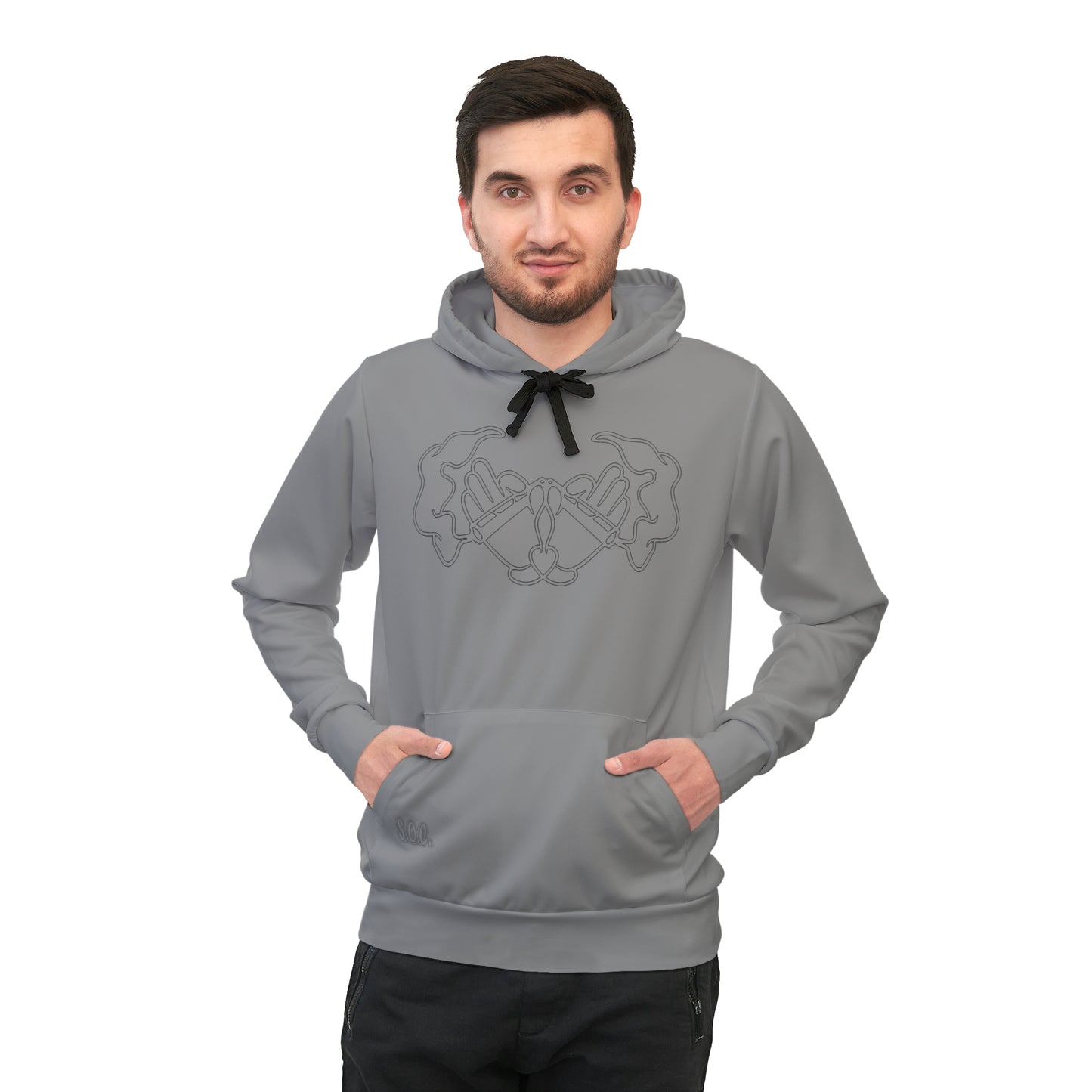 Wired Men's Athletic Hoodie - Smoke Out Collection - Gray/Black