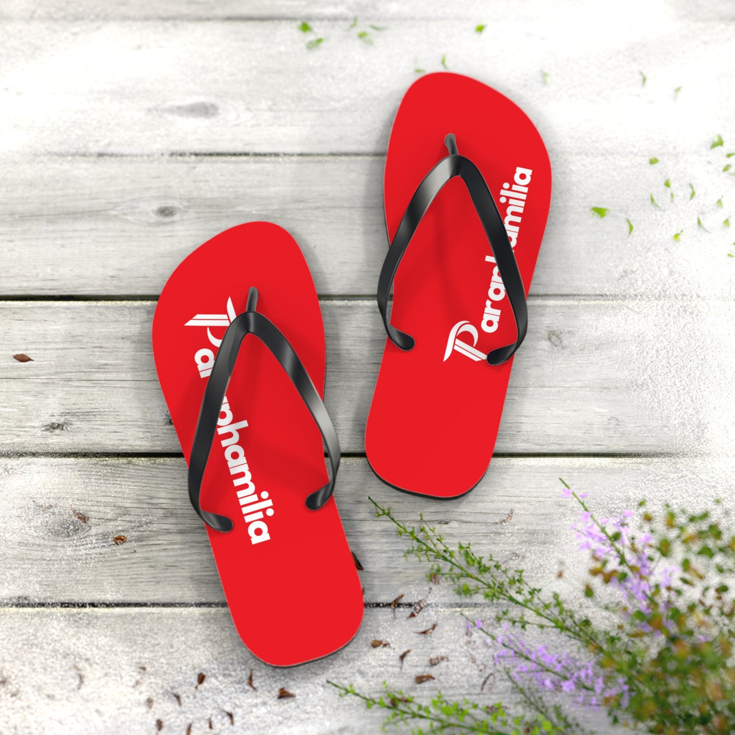 Phamilia Flops (Unisex) Red/White