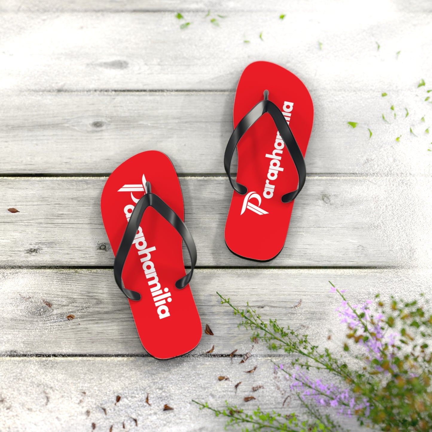 Phamilia Flops (Unisex) Red/White