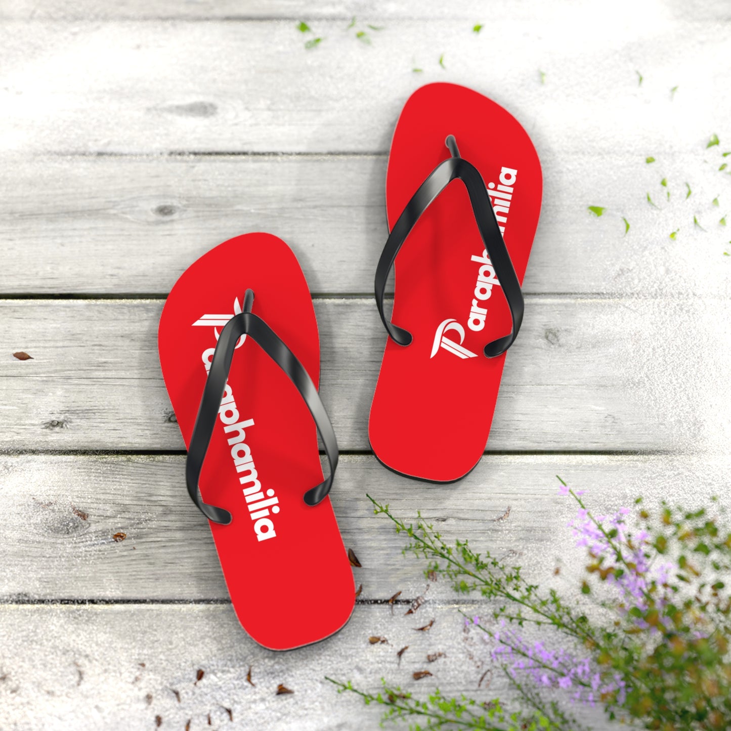 Phamilia Flops (Unisex) Red/White