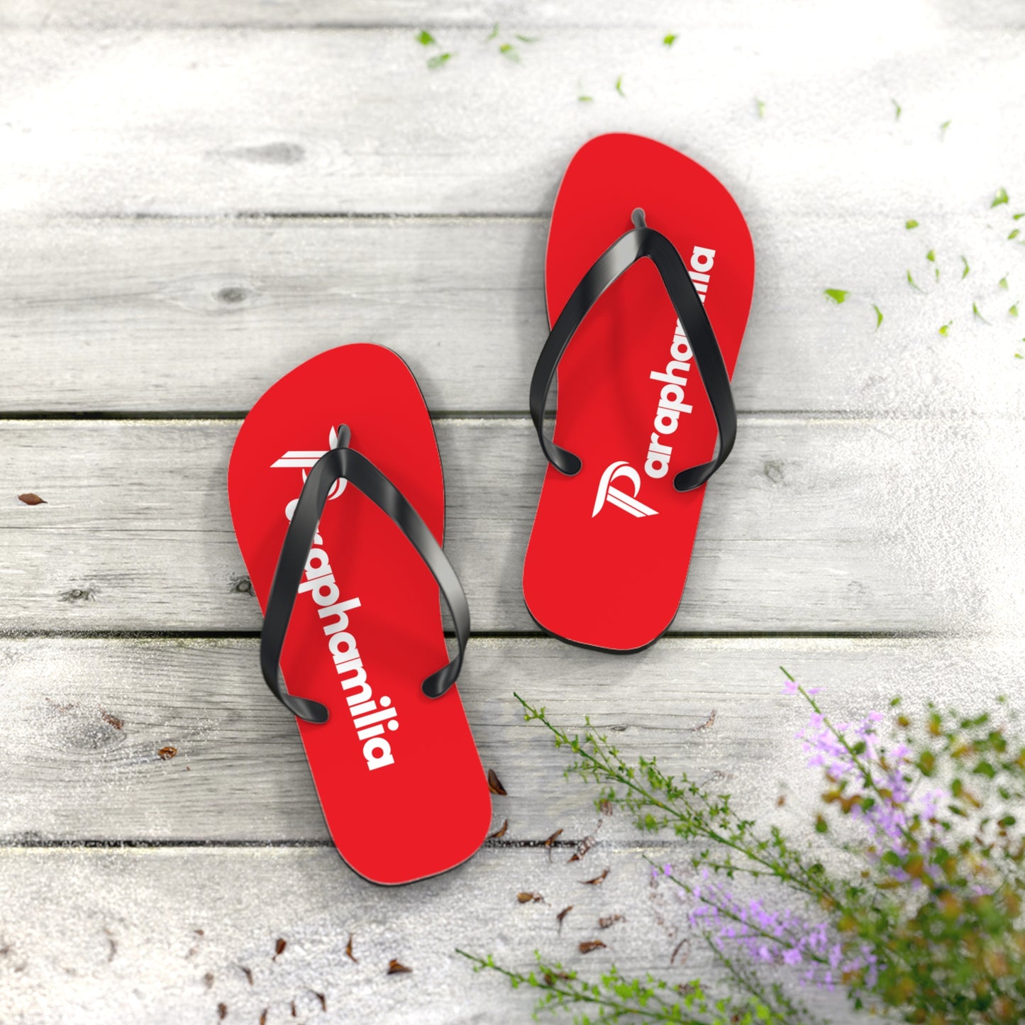 Phamilia Flops (Unisex) Red/White